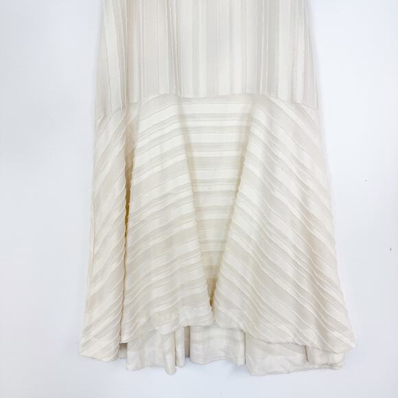 En Saison Laurent Midi Dress Cream Textured High Low Sleeveless Women's Large - Picture 4 of 16